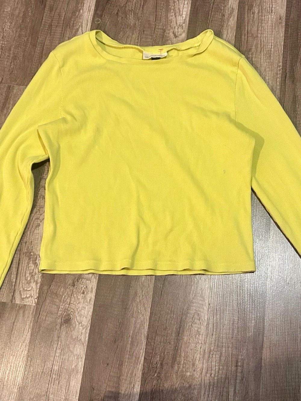 Universal Thread Yellow Ribbed Crewneck Sweater